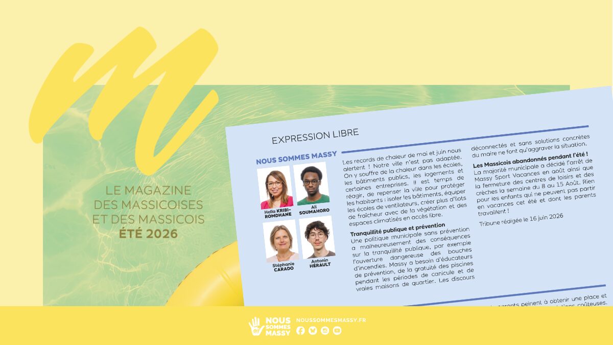 Tribune des élu·es dans « M le magazine » – Été 2026